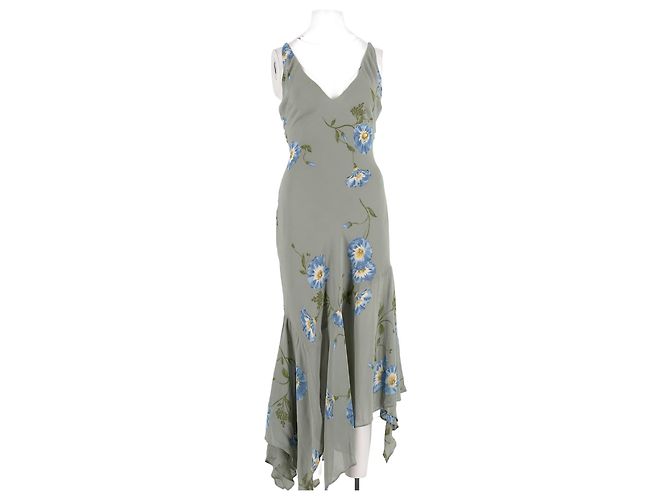 Reformation Midikleid aus Viscose in Grün