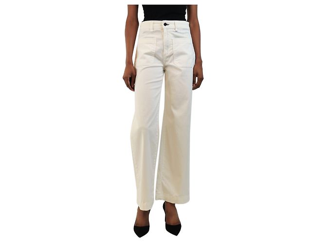 Autre Marque Vaqueros blancos con bolsillos parche - size UK 8
