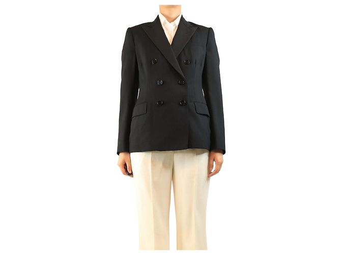 Ralph Lauren Black double-breasted blazer - size UK 10