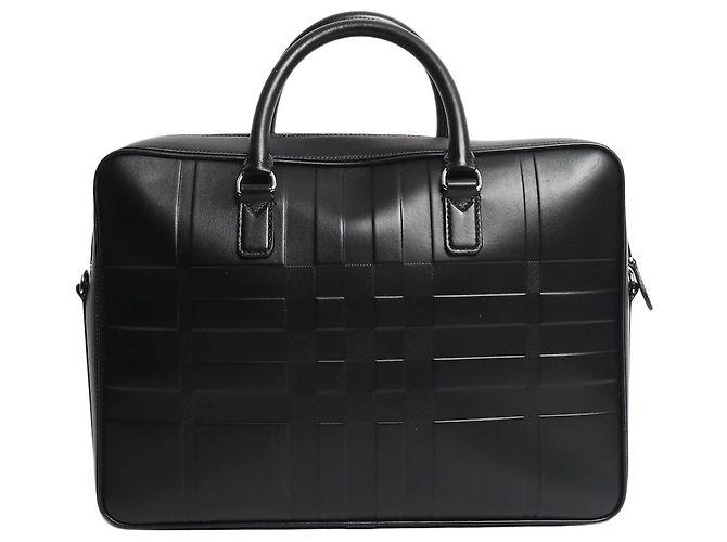 Burberry Pasta de couro preta Preto