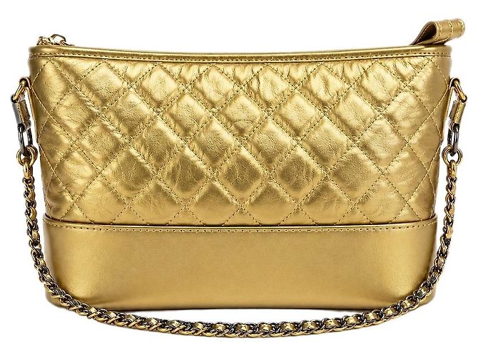 Chanel Borsa a tracolla Gabrielle 2017 in pelle di vitello Gold D'oro