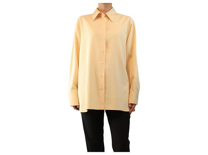 The row Camicia di seta giallo burro - size UK 14