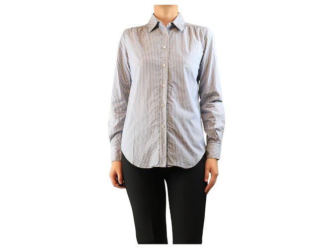 Loro Piana Camicia a righe blu - size UK 10