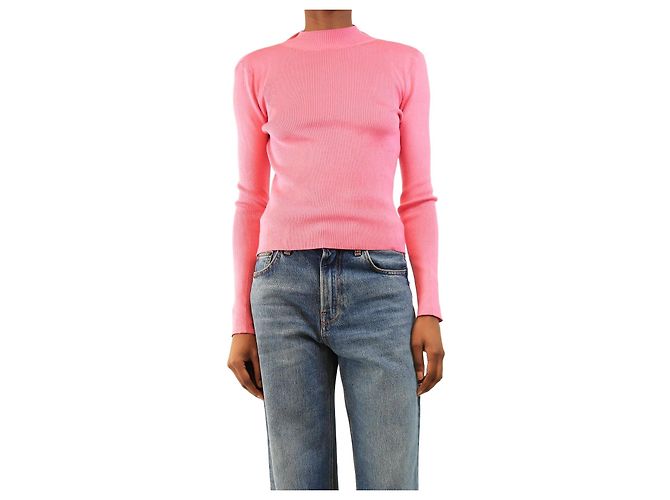 Oscar de la Renta Top a maniche lunghe coste rosa - size S