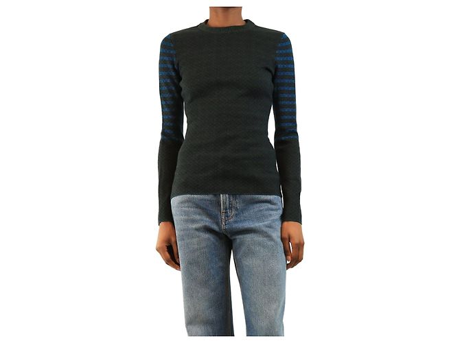 Victoria Beckham Gestreiftes Strickoberteil in Blau - size S