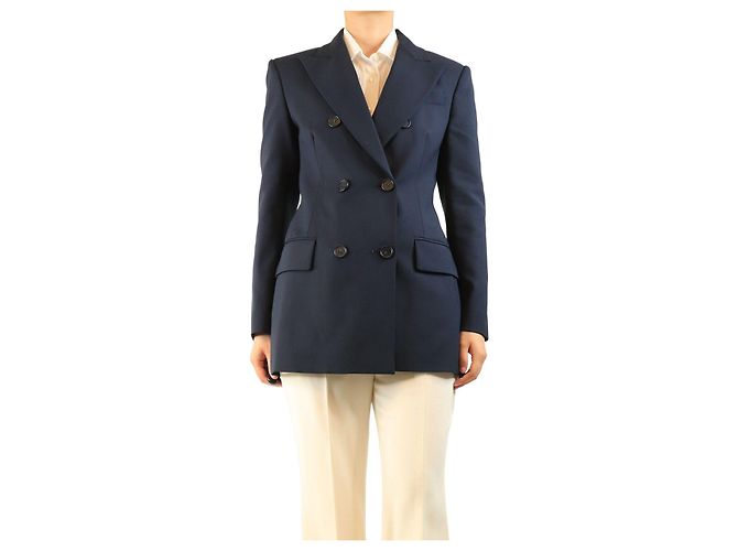 Sportmax Navy double-breasted blazer - size UK 12 Navy blue