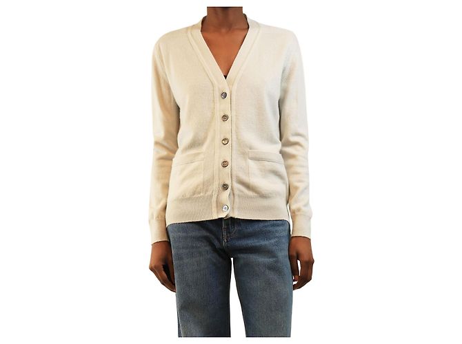 Crimson Neutraler Kaschmir-Cardigan - size XS