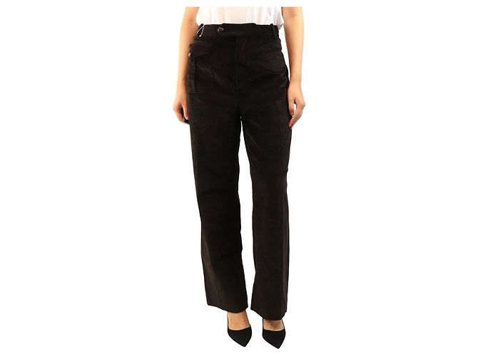Autre Marque Pantalones de pana marrón oscuro - size UK 18 Castaño