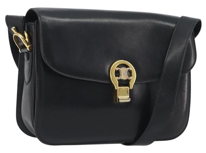 Céline CELINE Shoulder Bag Leather Black Gold