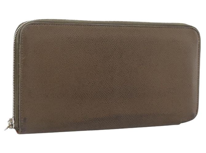 Hermès HERMES Carteira Longa Azap Couro Beige Silver