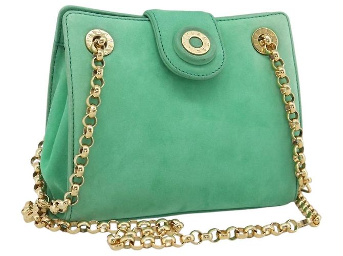 Tiffany & Co TIFFANY&Co. Bolsa de Ombro com Corrente Camurça Verde Dourado