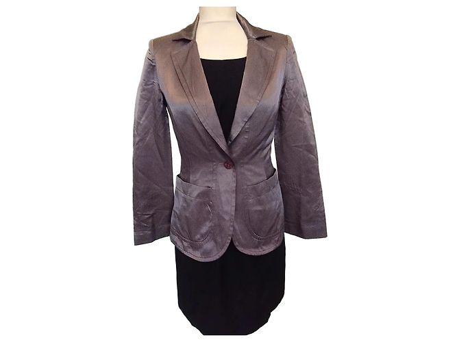 Christian Lacroix Satin-Abendjacke Grau