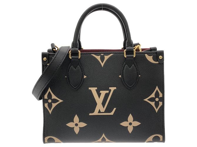 Sac à main Louis Vuitton Bicolor Monogram Empreinte OnTheGo PM Noir Beige