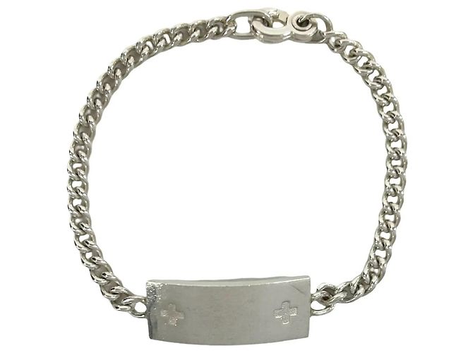 Autre Marque Pulsera con placa de identificación médica Tiffany Plata