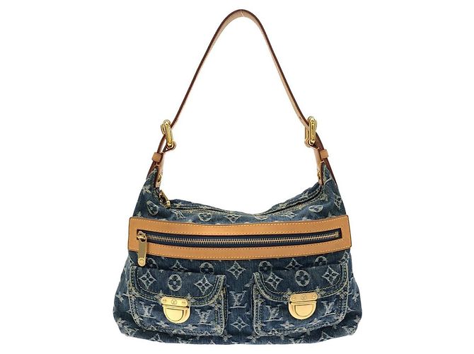 Borsa a tracolla Louis Vuitton Monogram Denim Baggy PM Blu