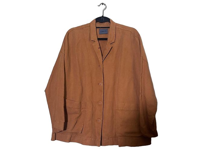 Autre Marque OSKA Chaqueta de lino marrón Castaño