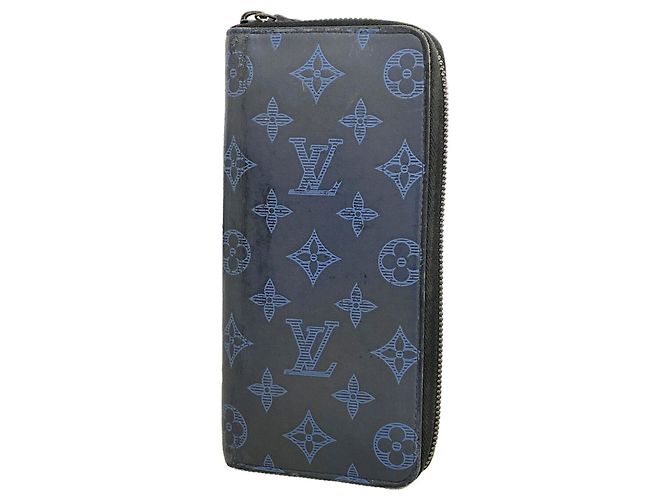 Cartera Zippy Louis Vuitton Monogram Shadow en Navy Azul marino