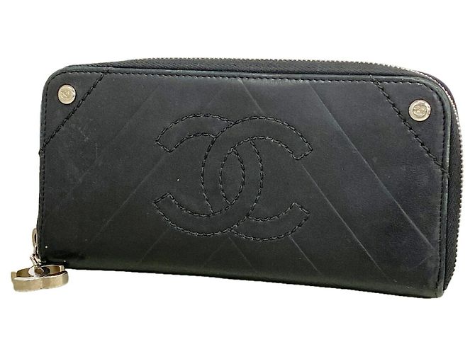 Portafoglio lungo Chanel nero