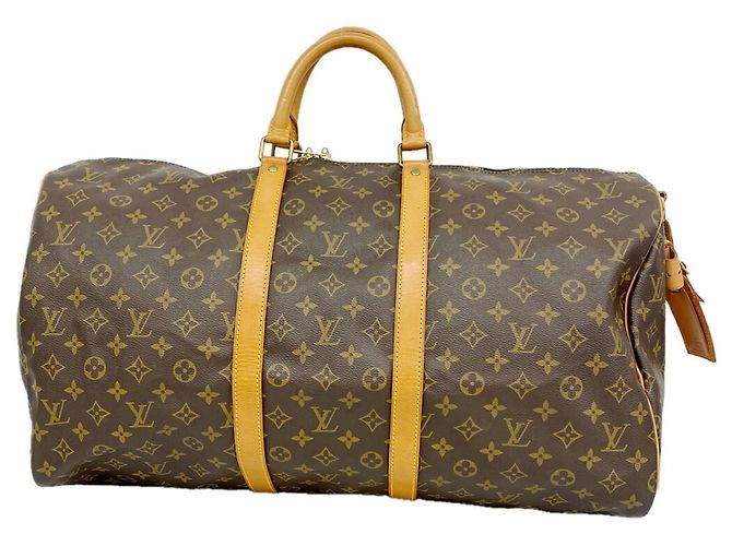 Louis Vuitton Boston Monogram Keepall Bandoulière 55 Marrom