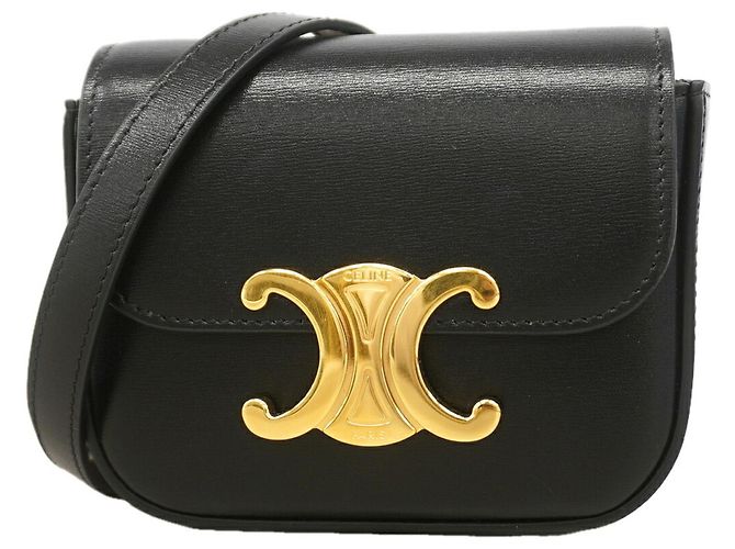 Céline Sac à épaule Celine Triomphe Mini Claude Noir