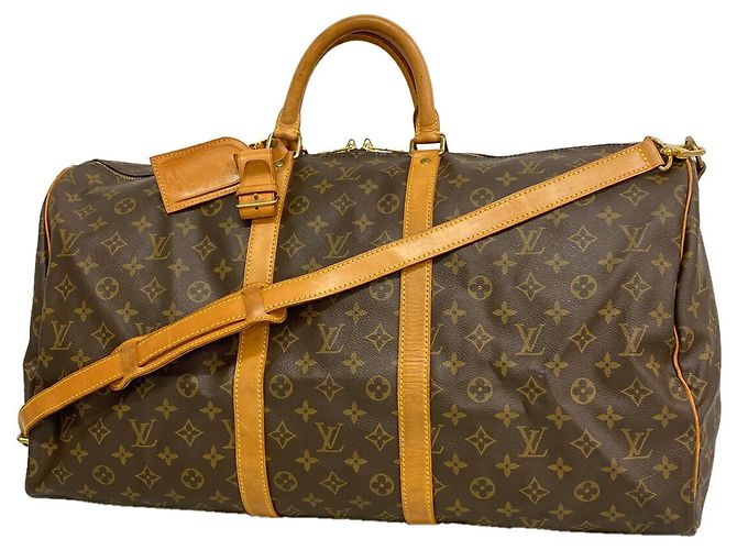 Louis Vuitton Boston Monogram Keepall Bandoulière 55 Marrone