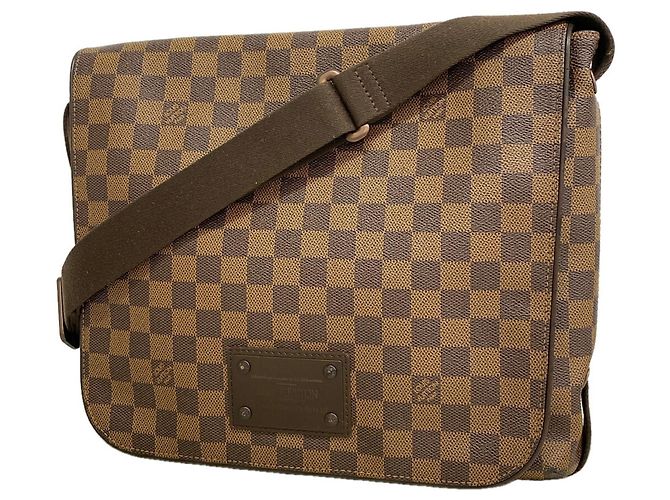 Sac à épaule Louis Vuitton Damier Brooklyn MM Damier ebène