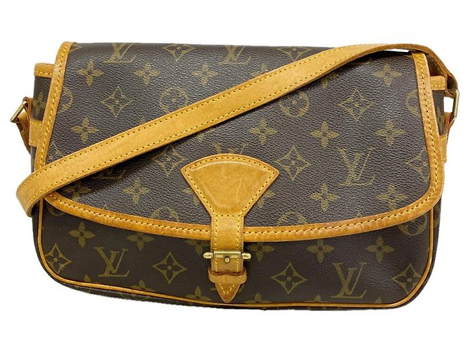 Bolso de hombro Louis Vuitton Monogram Sologne Castaño