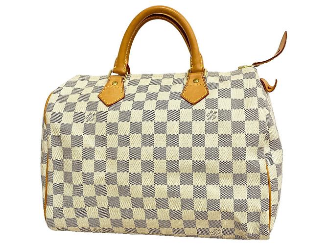 Louis Vuitton Damier Azur Speedy 30 Handtasche Weiß