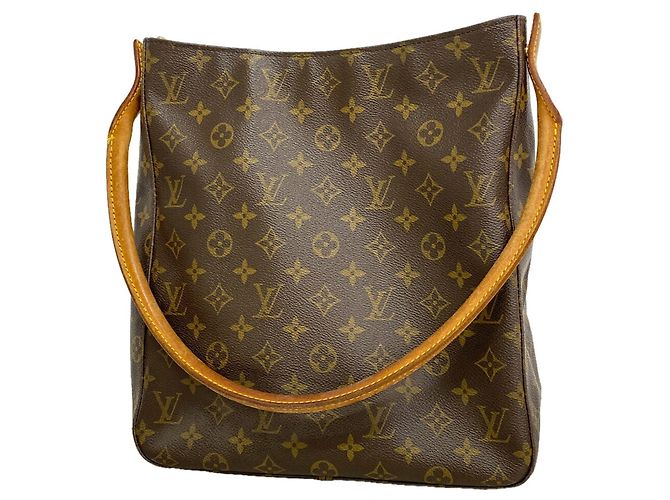 Sac à épaule Louis Vuitton Monogram Looping GM Marron