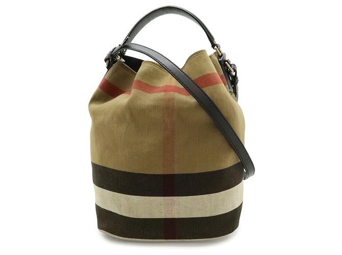 Borsa a tracolla Burberry Ashby Medium Hobo Nova Check Marrone Nero Rosso