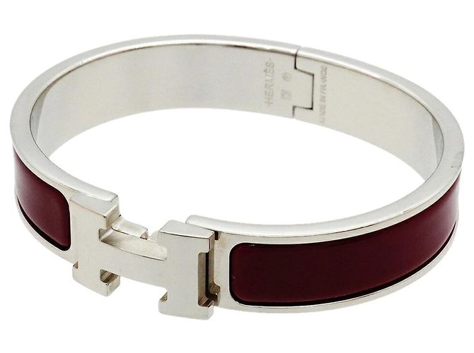 Bracelet Hermès Métal Argenté Rouge