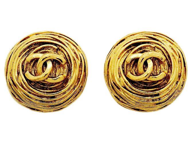 Boucles d'oreilles clips Chanel plaquées or Doré