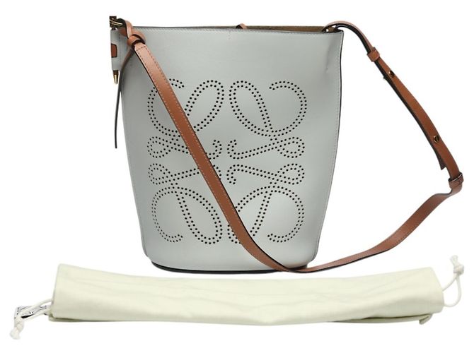 Gate Bolsa de ombro Loewe em pele de vitelo cinza Marrom