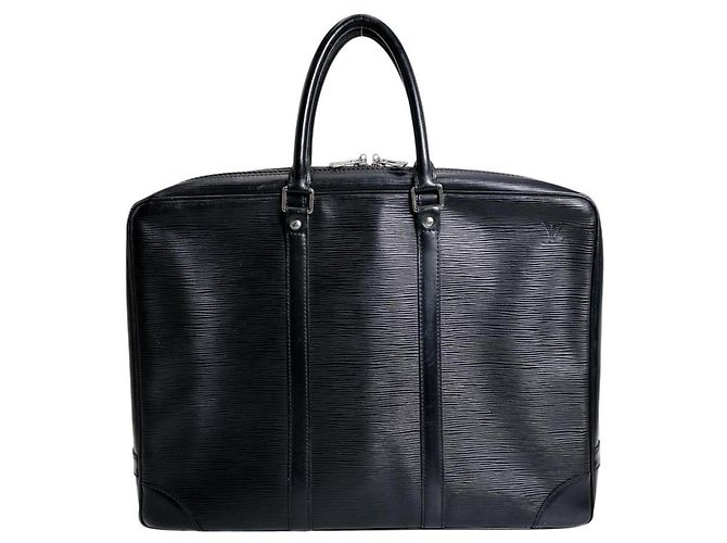 custodia documenti Louis Vuitton in pelle Epi Nero