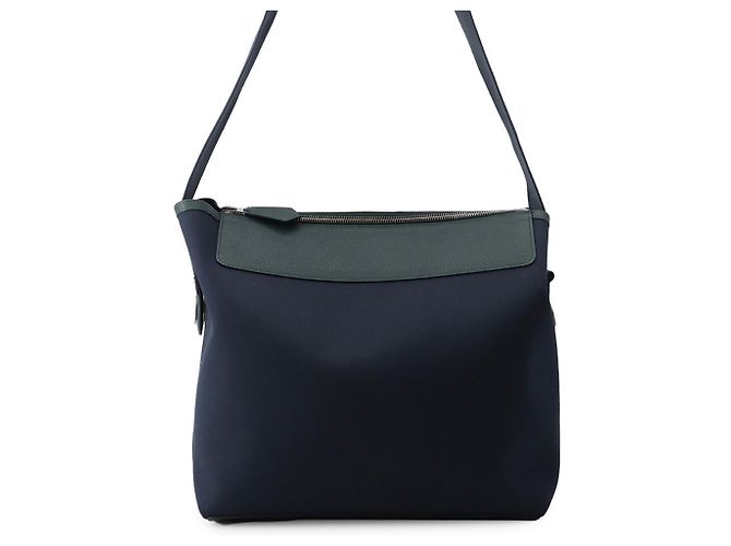 Hermès Sac cabas Hermes Kara en cuir Togo Bleu