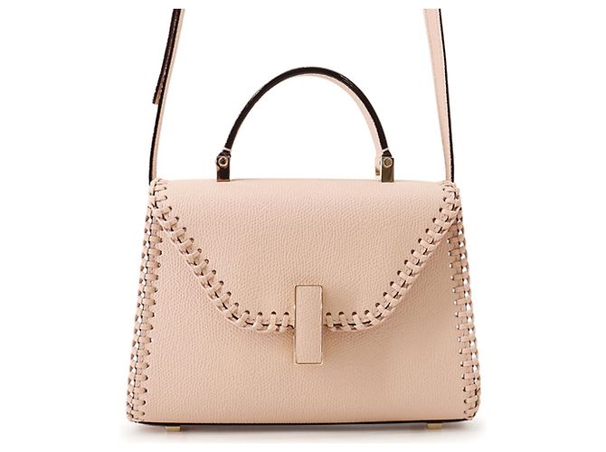 Sac à main Valextra Micro Iside en cuir avec point de blanket Rose