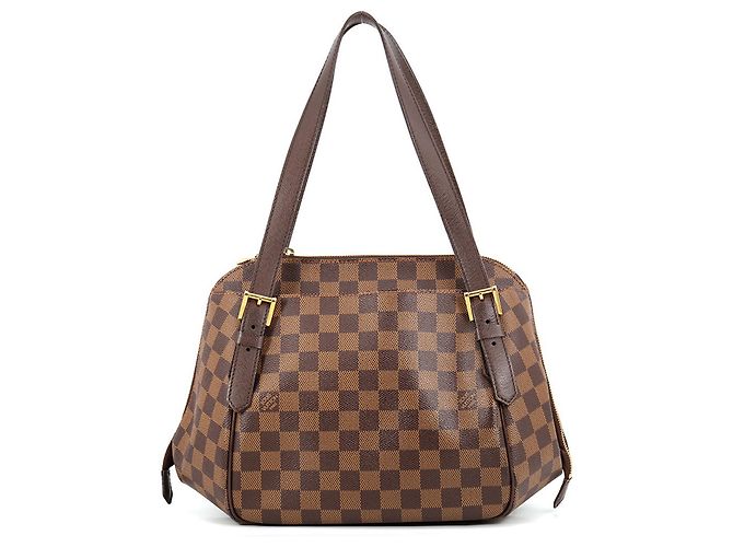 Borsa a tracolla Louis Vuitton Damier Ebene Belem MM Rosso
