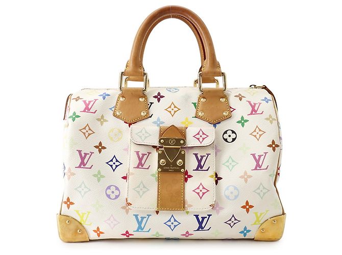 Louis Vuitton Monogram Multicolor Speedy 30 Handtasche Weiß Rot