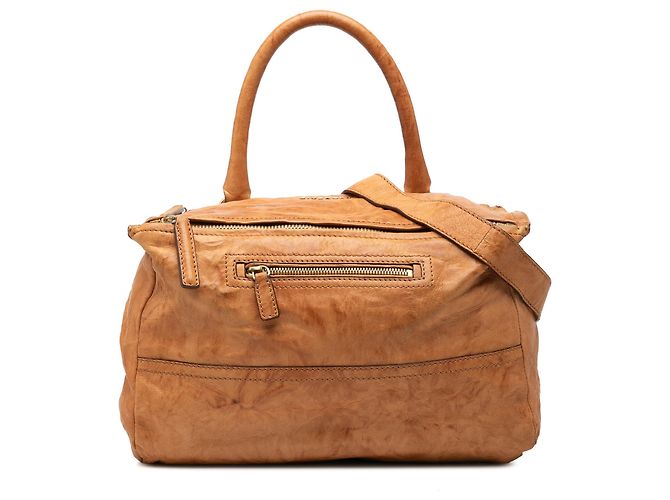 Bolsa Pandora Givenchy marrom em pele de carneiro enrugada Medium Camelo