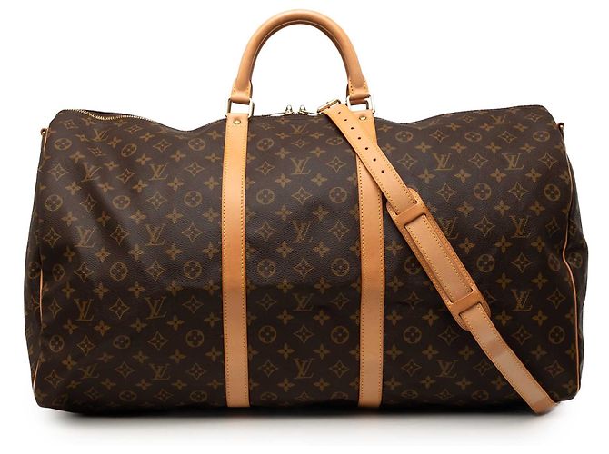 Louis Vuitton Brown Monogram Keepall Bandouliere 60 Marrom