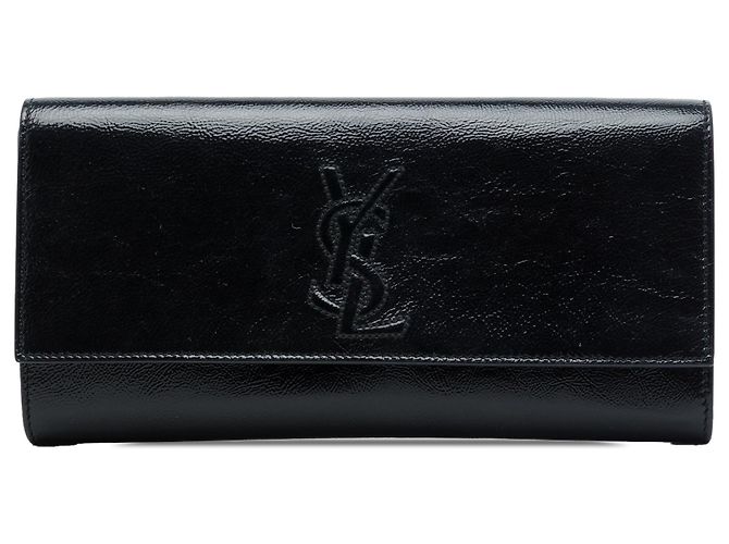 Autre Marque Pochette Saint Laurent Belle Du Jour en cuir verni noir