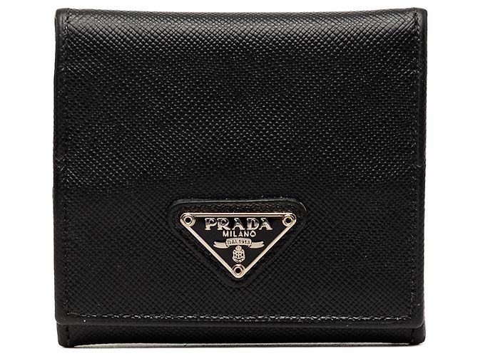 Prada Black Saffiano Coin Pouch