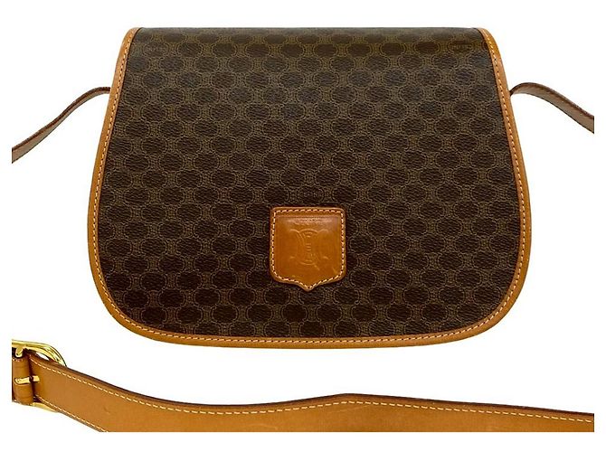 Céline Borsa a tracolla Celine Brown Macadam Coated Canvas Marrone