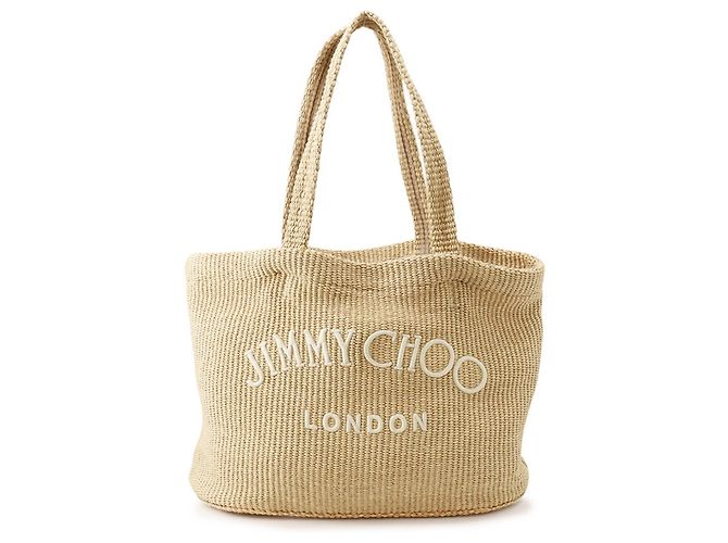 Saco Tote Jimmy Choo em ráfia bege