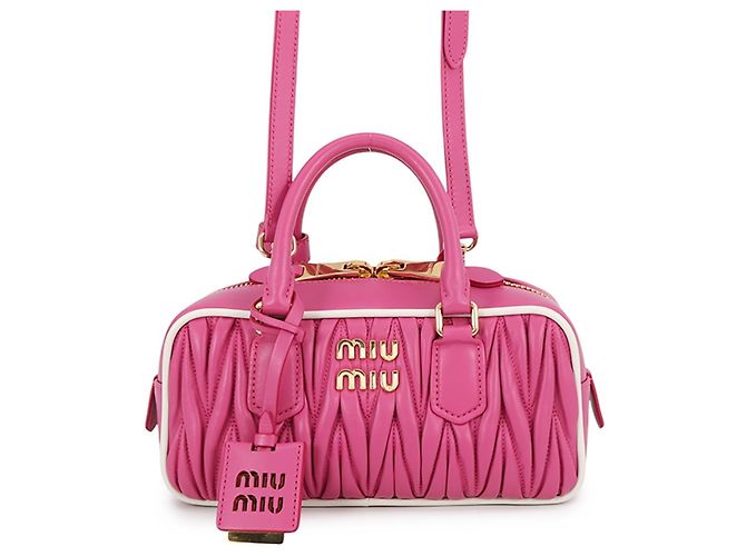 Bolsa de mão Miu Miu Arcadi em couro Matelassé Rosa