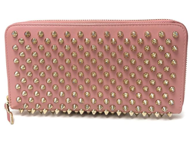 Cartera larga de piel rosa Christian Louboutin