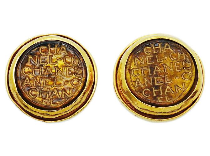 Boucles d'oreilles clips Chanel plaquées or Doré