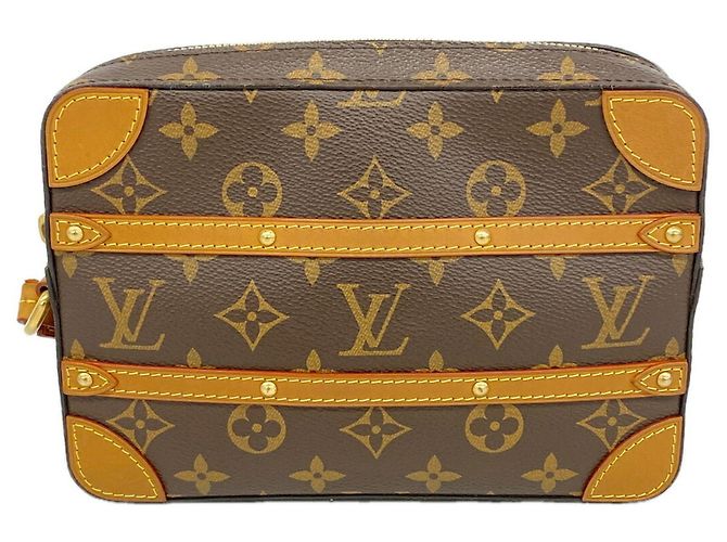 Louis Vuitton Monogram Soft Trunk Pochette Clutch Bag Marron
