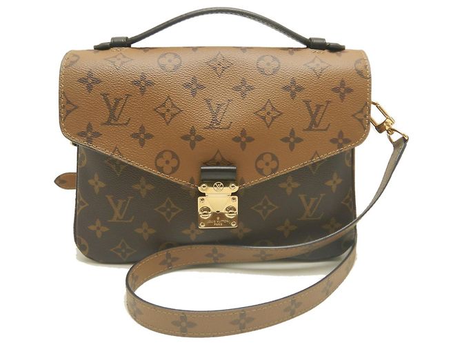 Sac à main Louis Vuitton Monogram Reverse Pochette Metis Marron Monogramme