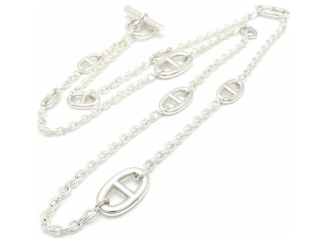 Hermès HERMES Chaine d'Ancre Farandole 80 Collana Argento